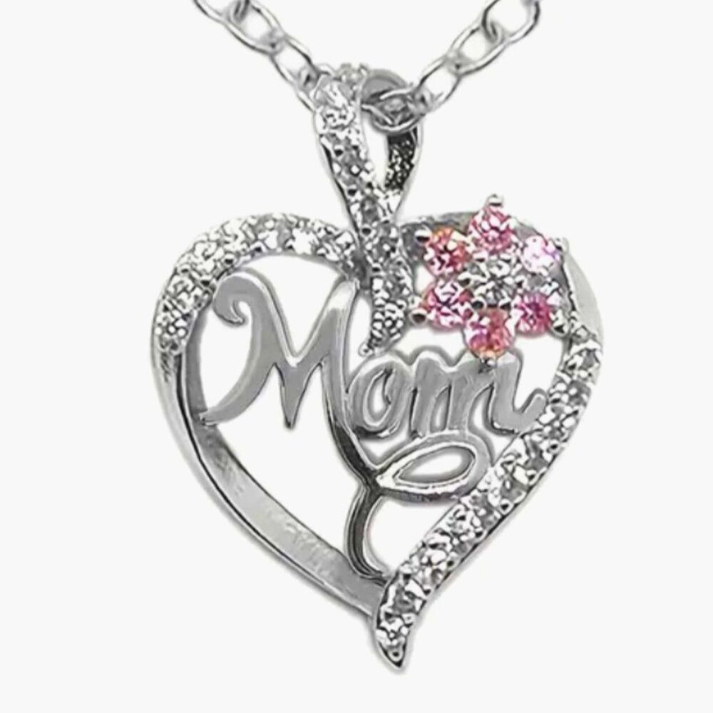 Silver Heart mom‎ necklace